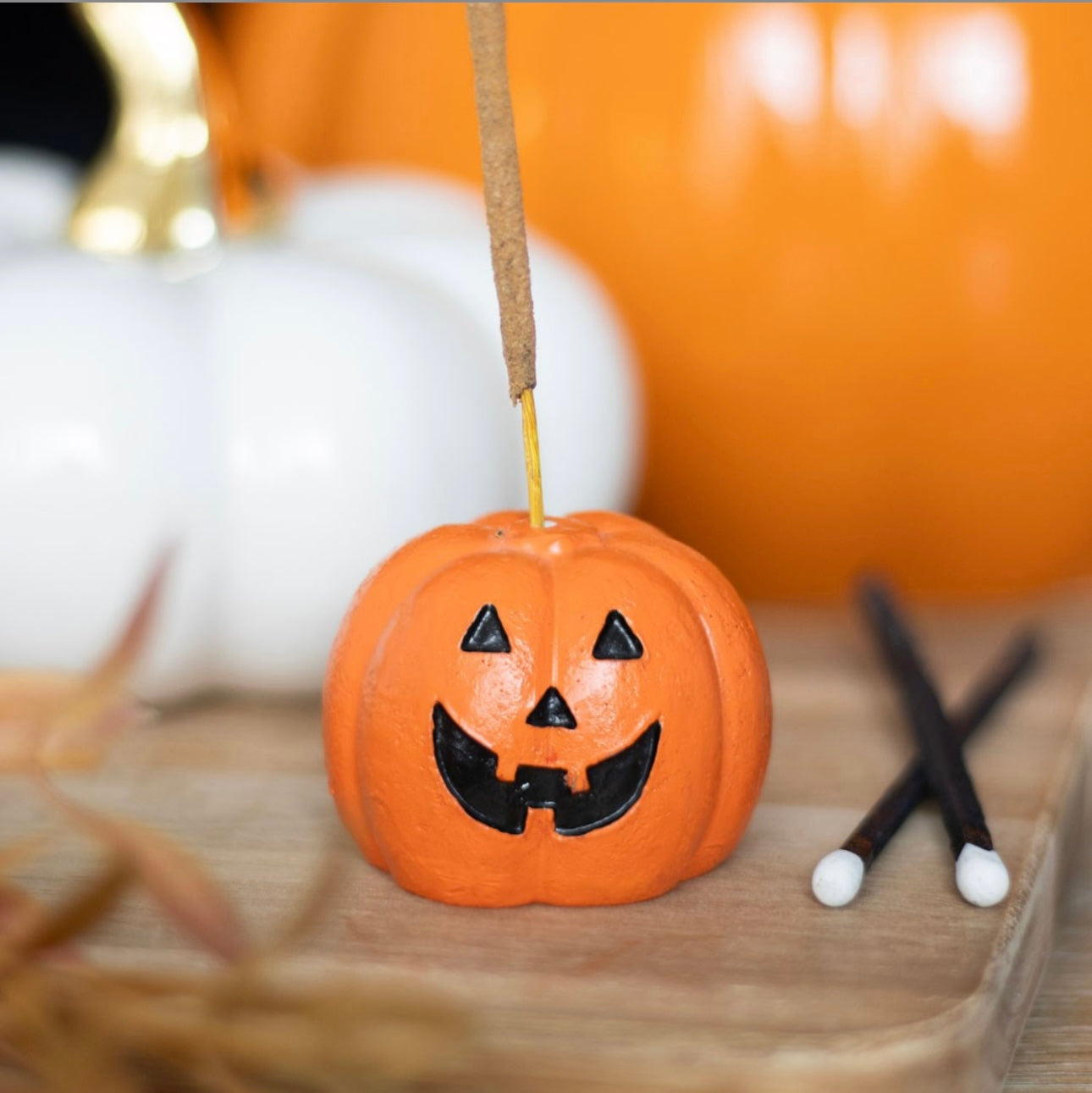 CUTE ORANGE PUMPKIN INCENSE STICK HOLDER