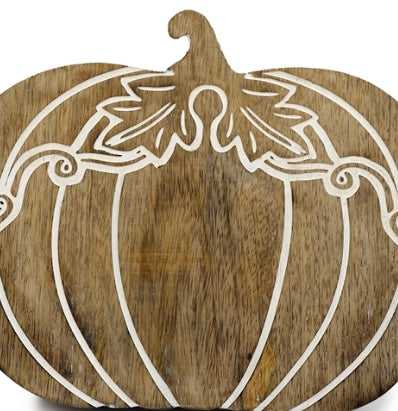 Carved Pumpkin Decrotive Wooden Board 25cm