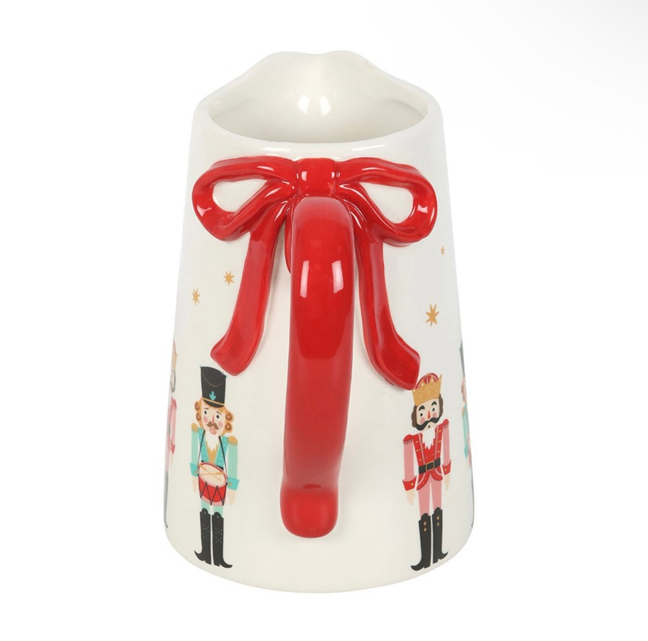 Nutcracker Ceramic Flower Jug With Red Bow