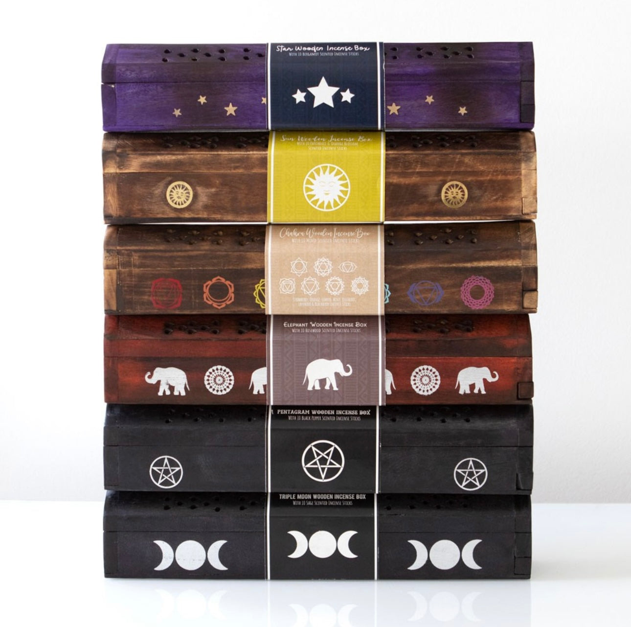 ELEPHANT WOODEN ROSEWOOD INCENSE BOX SET