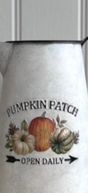 Pumpkin Patch Embossed Vintage Zinc Jug 20cm
