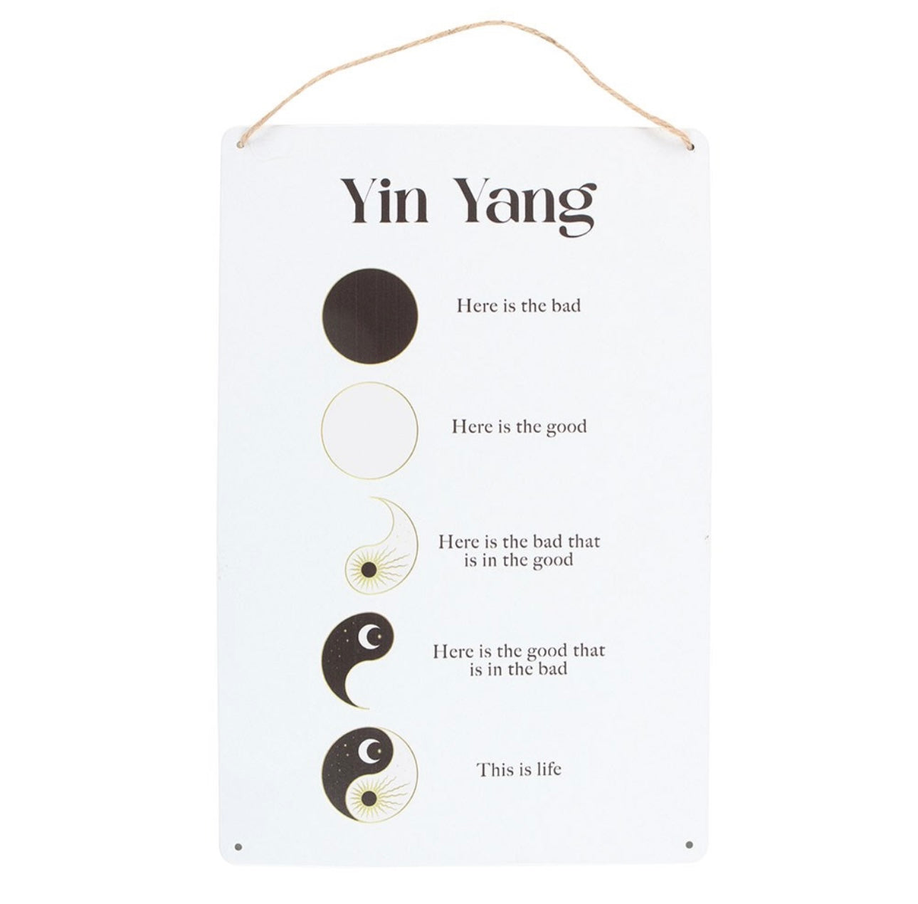 YIN YANG HANGING METAL SIGN