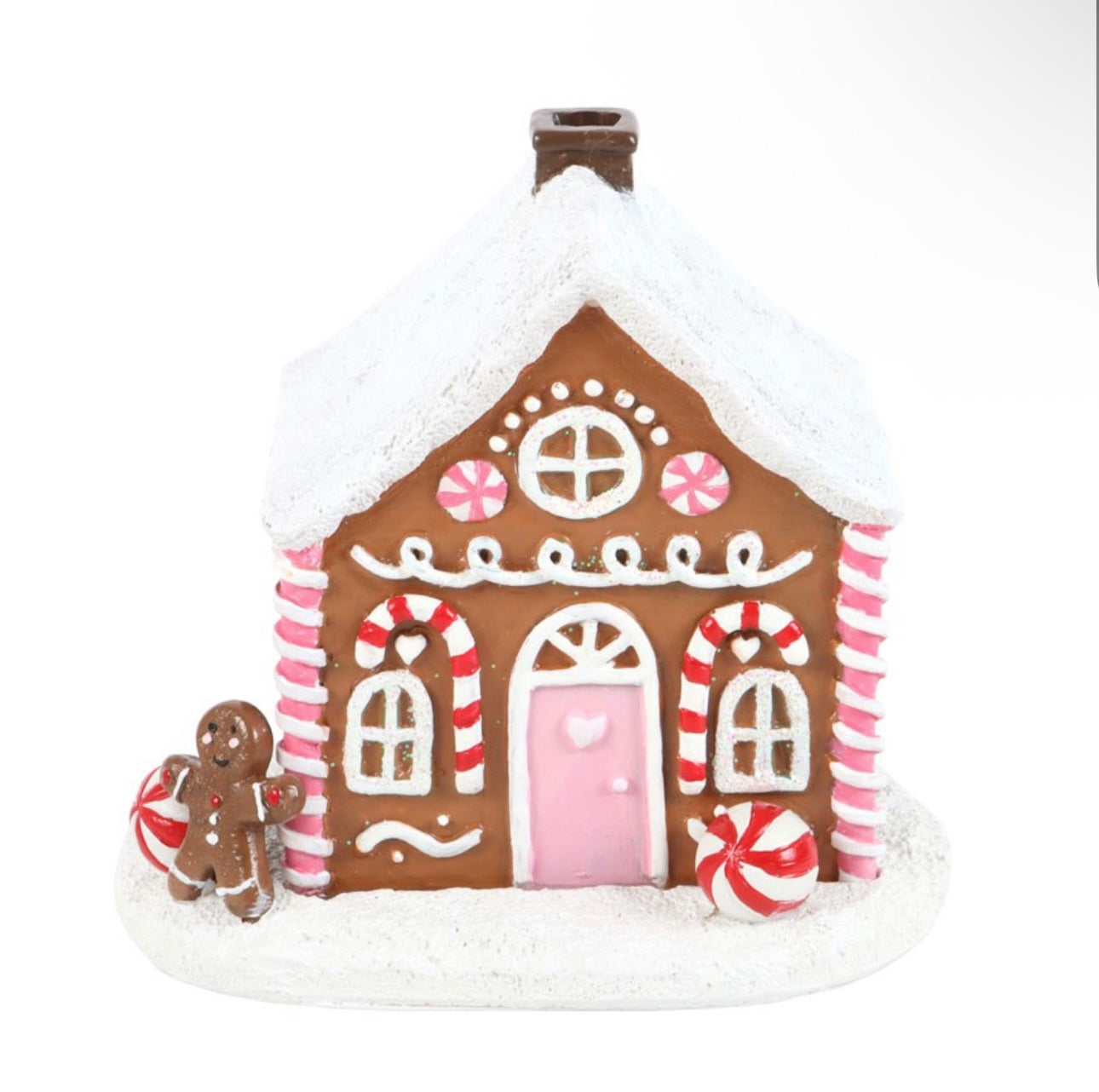 PINK GINGERBREAD HOUSE INCENSE CONE BURNER