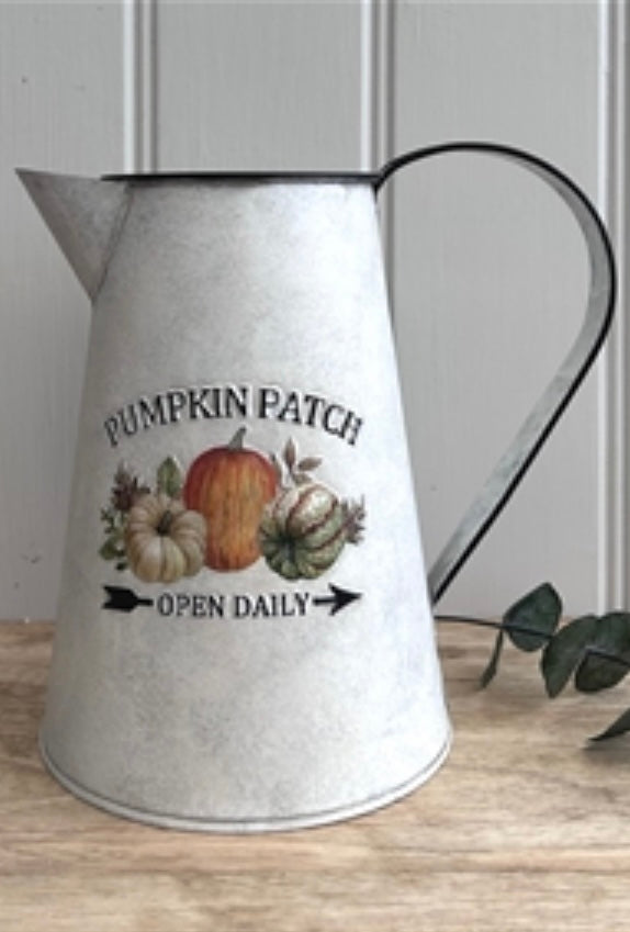 Pumpkin Patch Embossed Vintage Zinc Jug 20cm