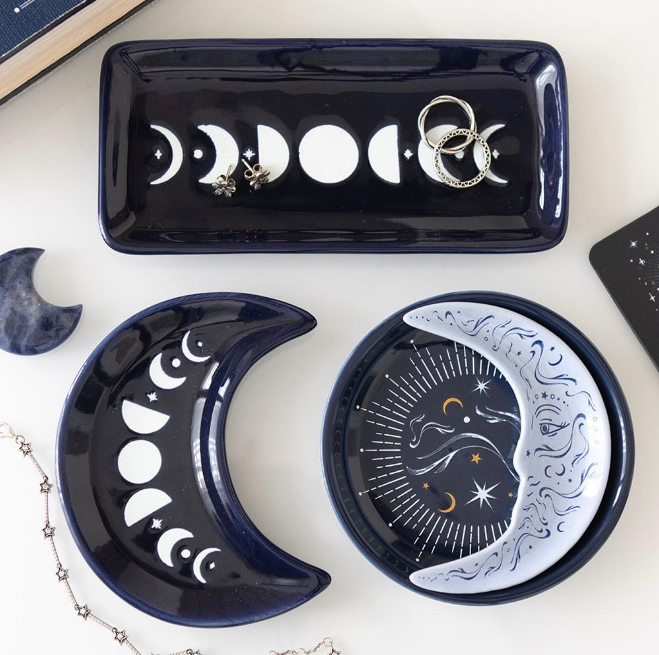 BLUE MOON STACKING TRINKET DISH