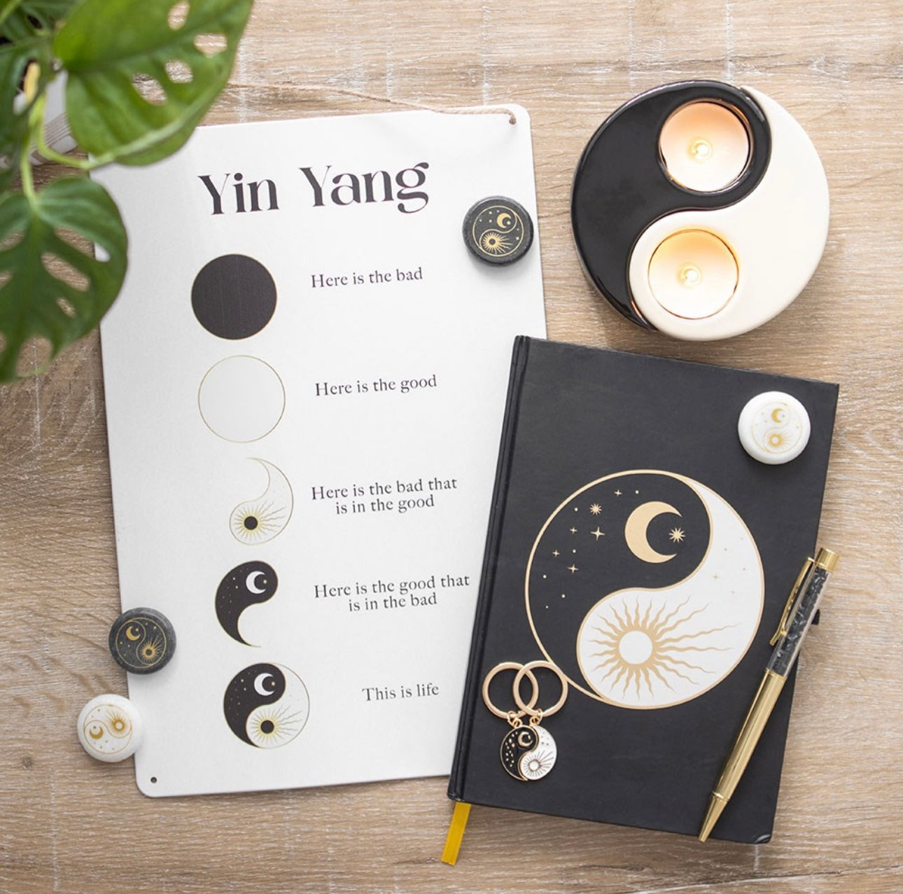 YIN YANG HANGING METAL SIGN