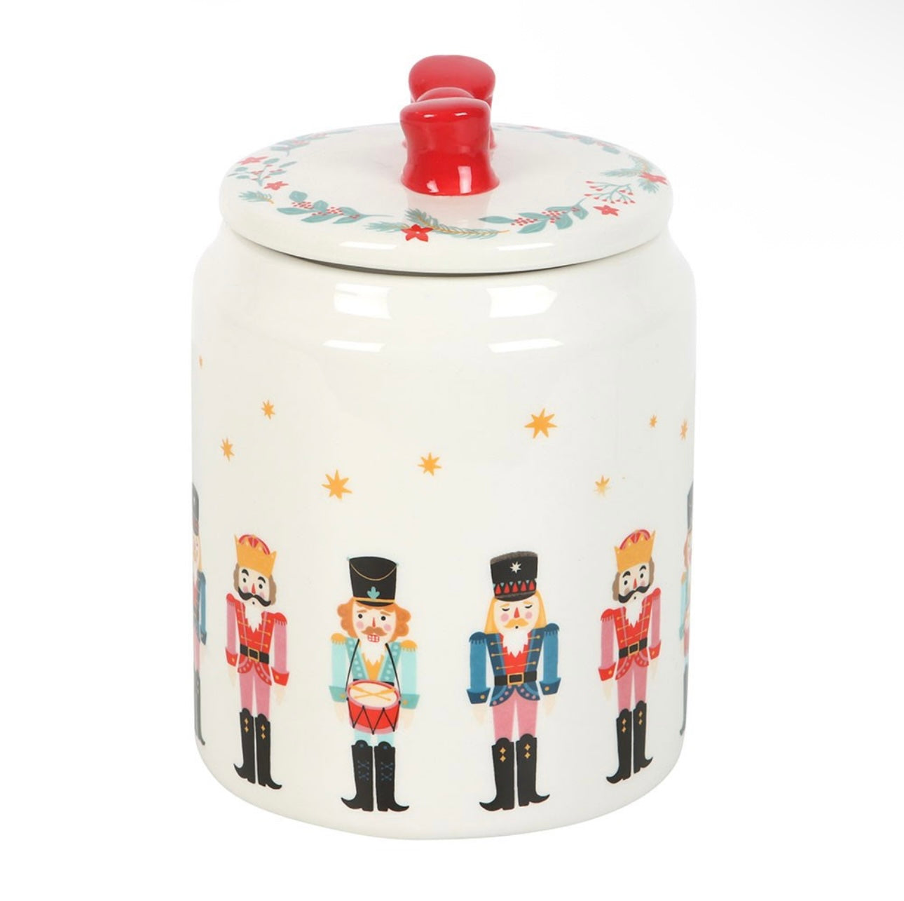 NUTCRACKER STORAGE JAR WITH BOW