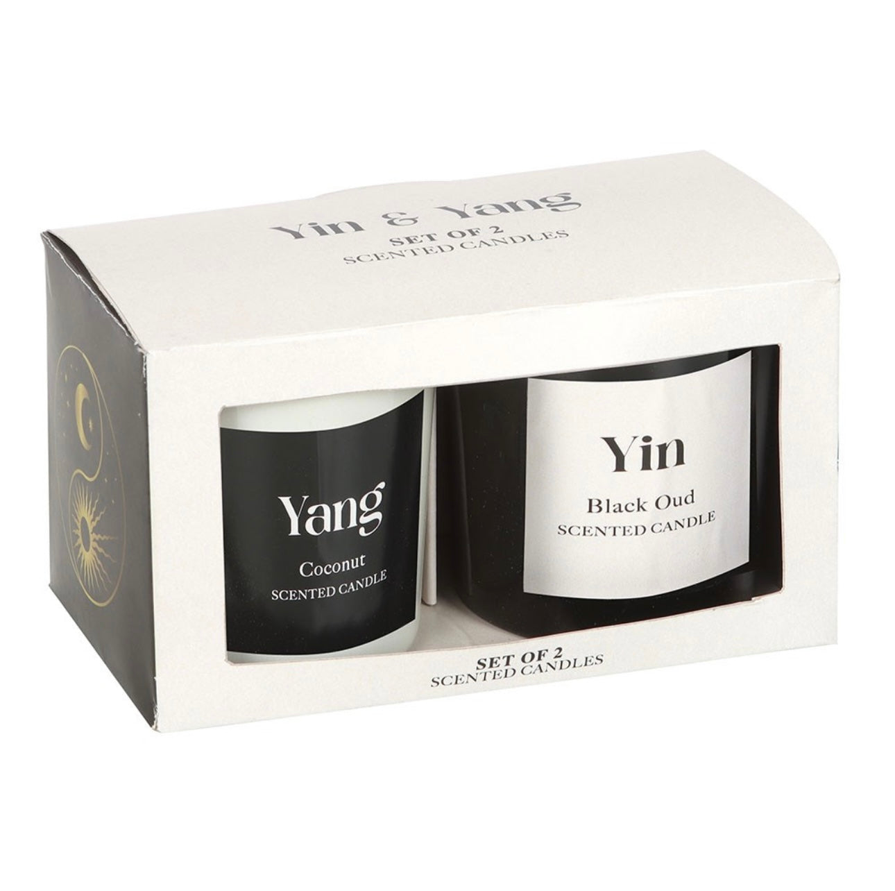 SET OF 2 YIN YANG BLACK OUD AND COCONUT CANDLES