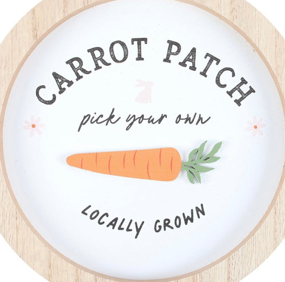 CARROT PATCH ROUND 3D WALL PLAQUE