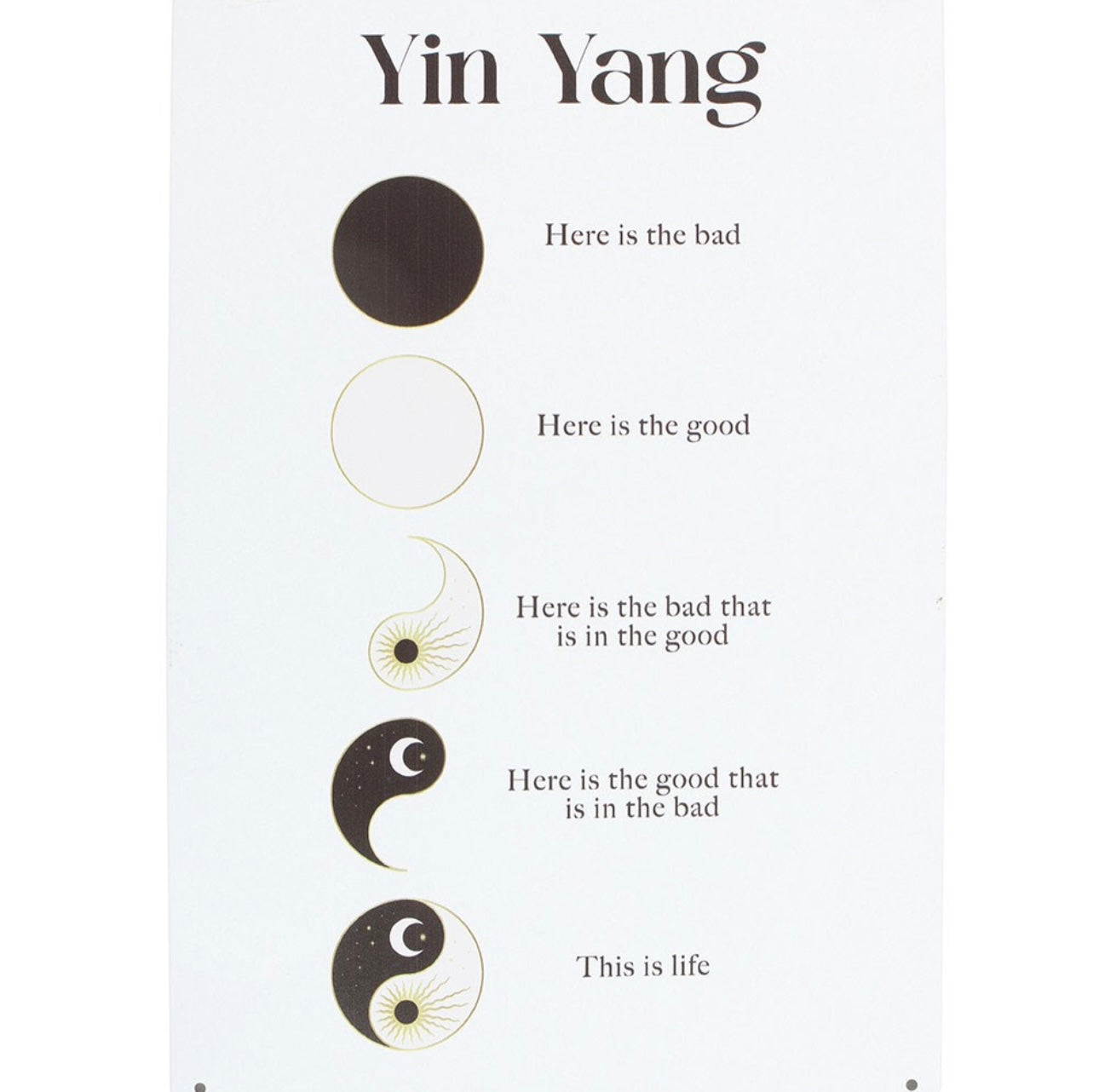 YIN YANG HANGING METAL SIGN