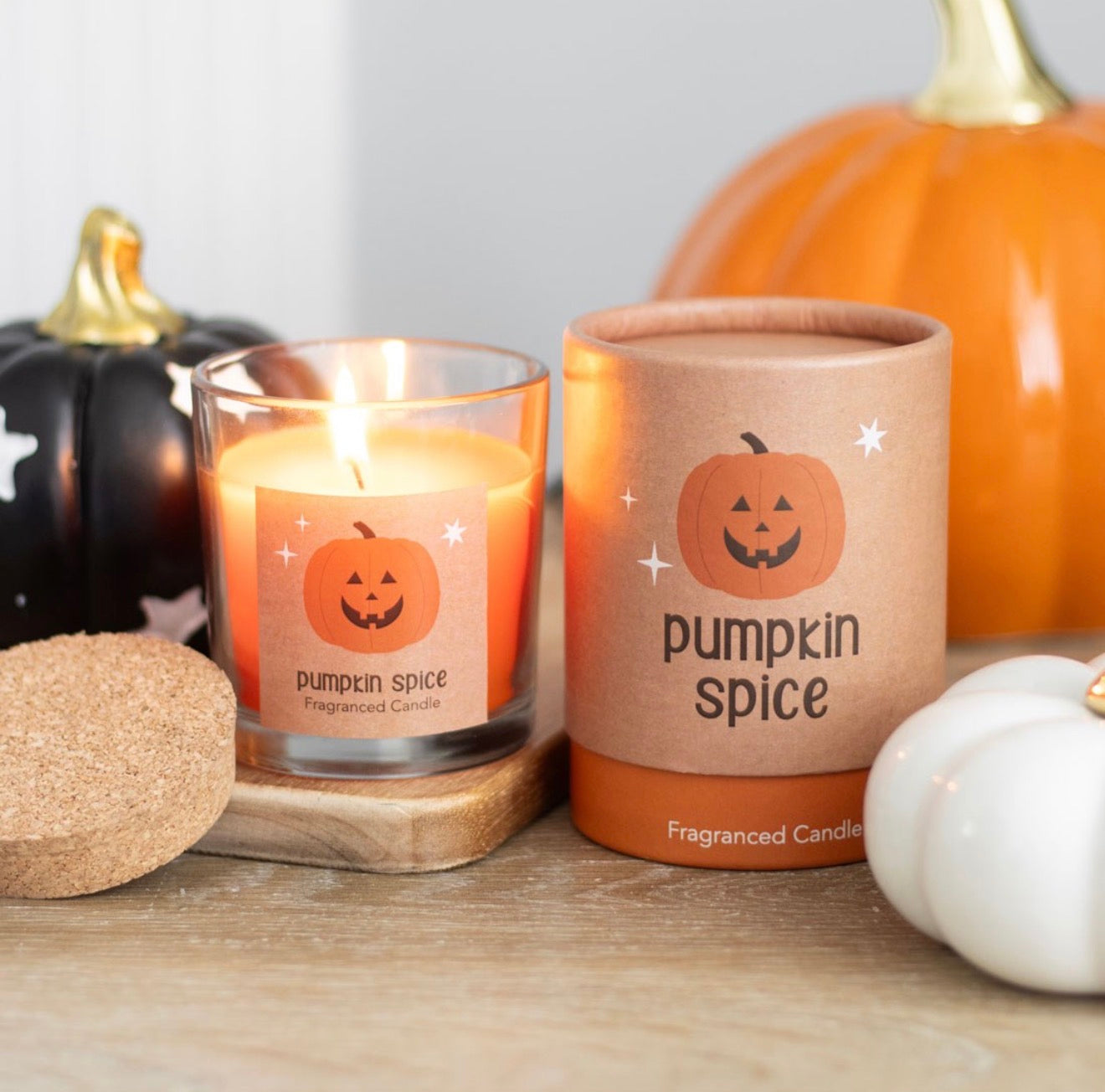 PEEKABOO PUMPKIN SPICE CANDLE SPOOKY HALLOWEEN DECOR