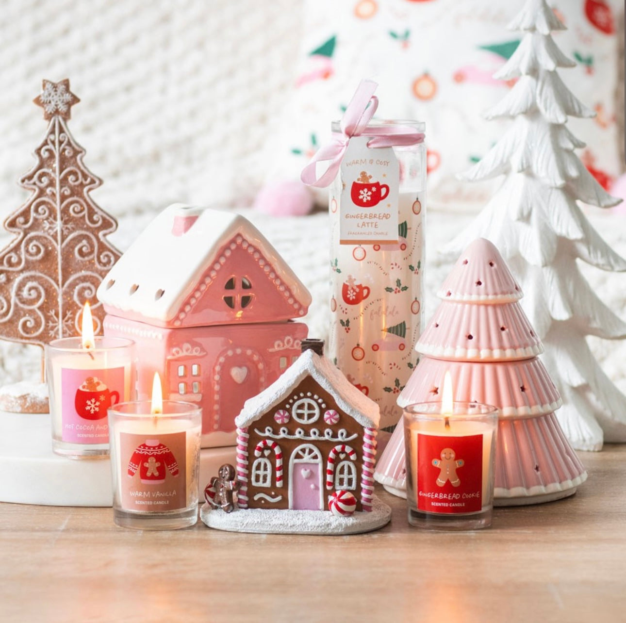 PINK GINGERBREAD HOUSE INCENSE CONE BURNER