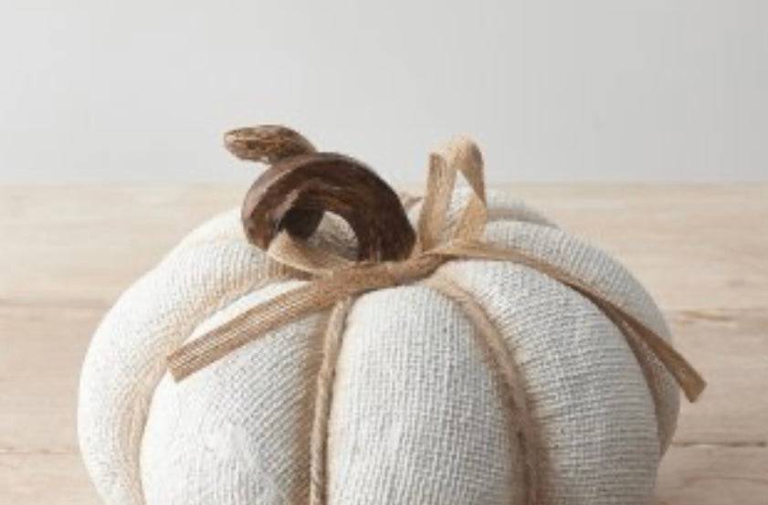 19CM WHITE TEXTURED PUMPKIN