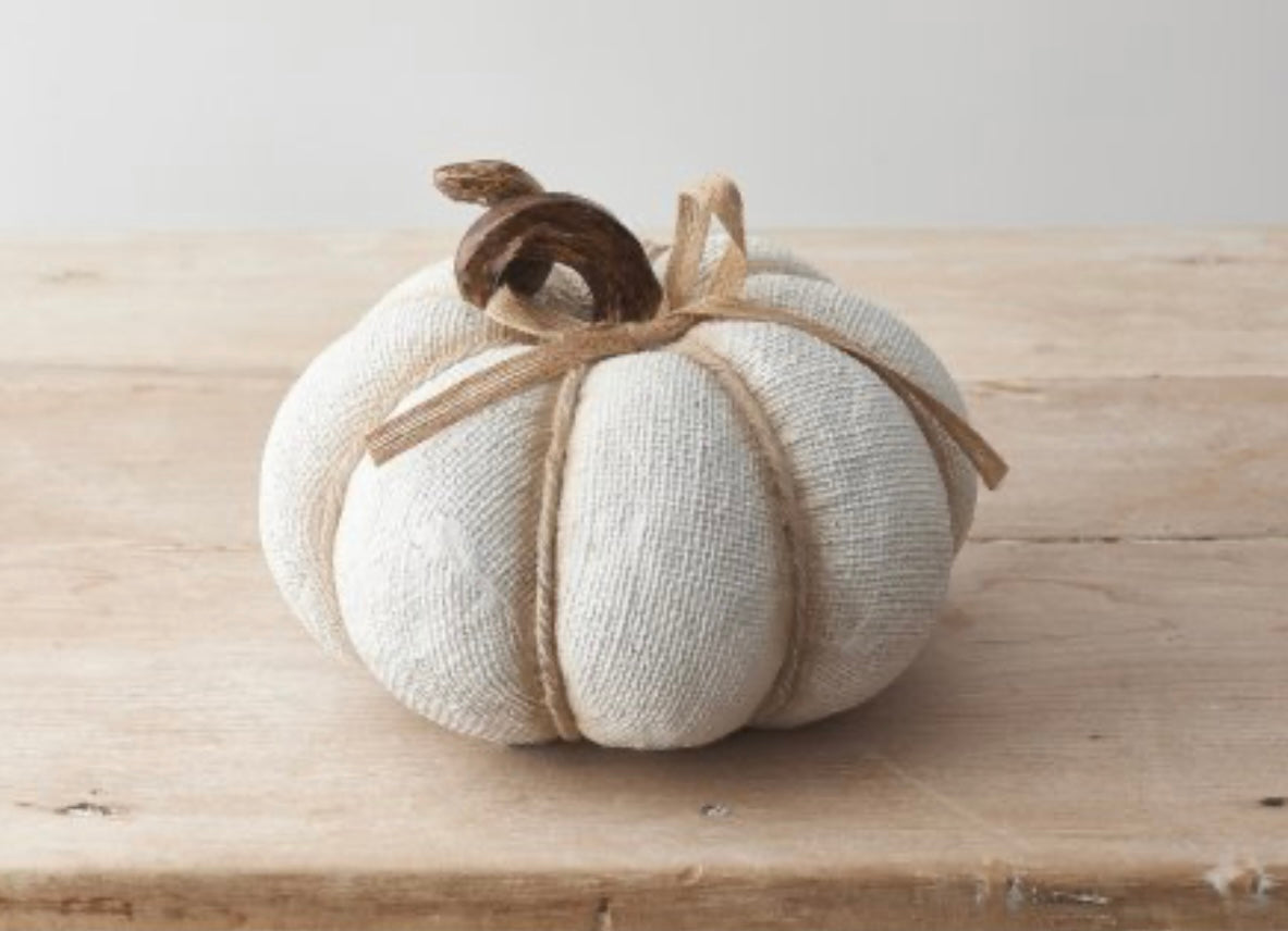 19CM WHITE TEXTURED PUMPKIN
