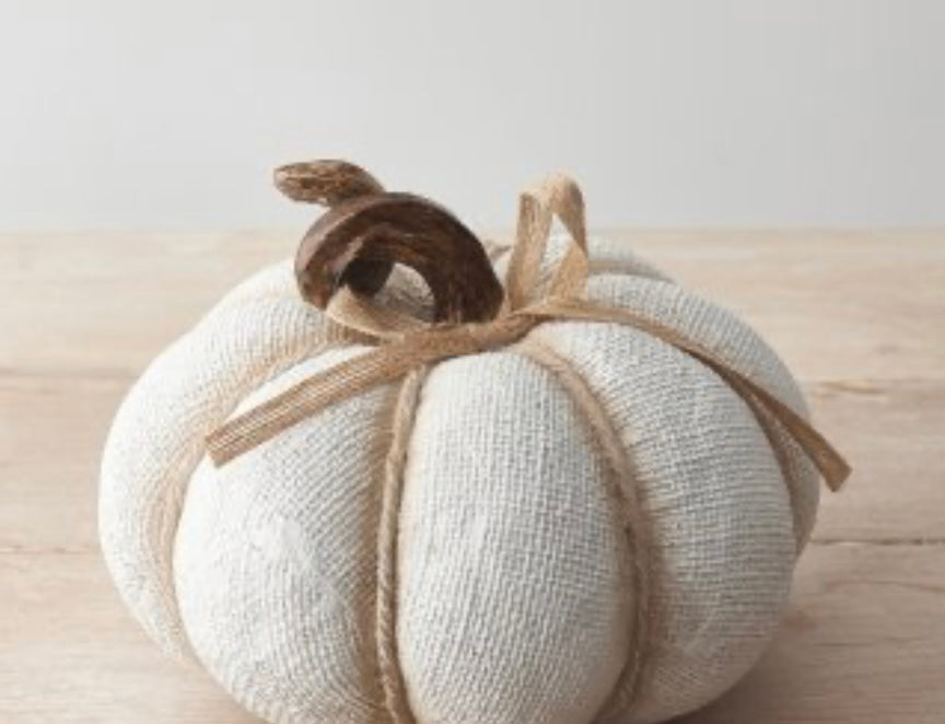 19CM WHITE TEXTURED PUMPKIN