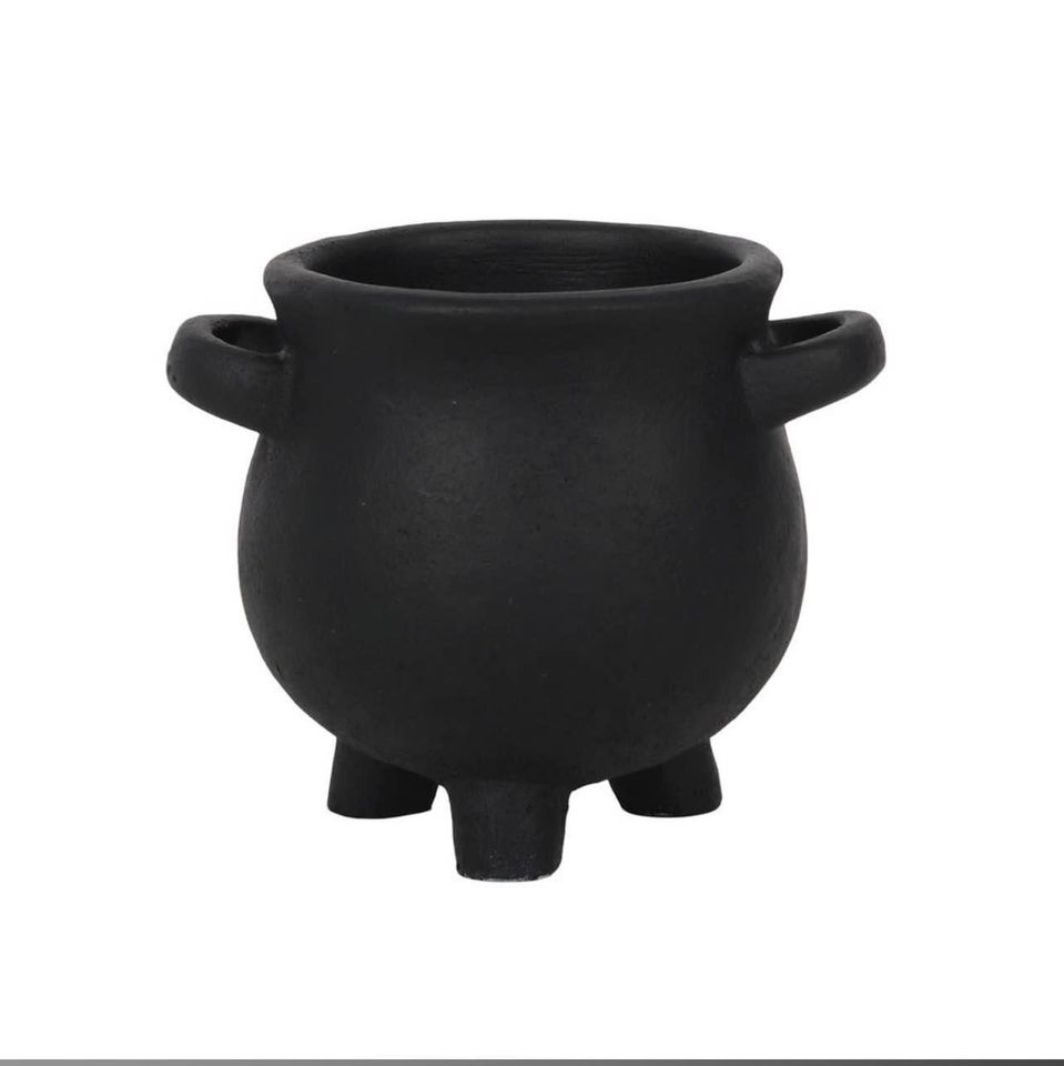 2 Resin Cauldron Shaped Plant/Herb Pots (Halloween)