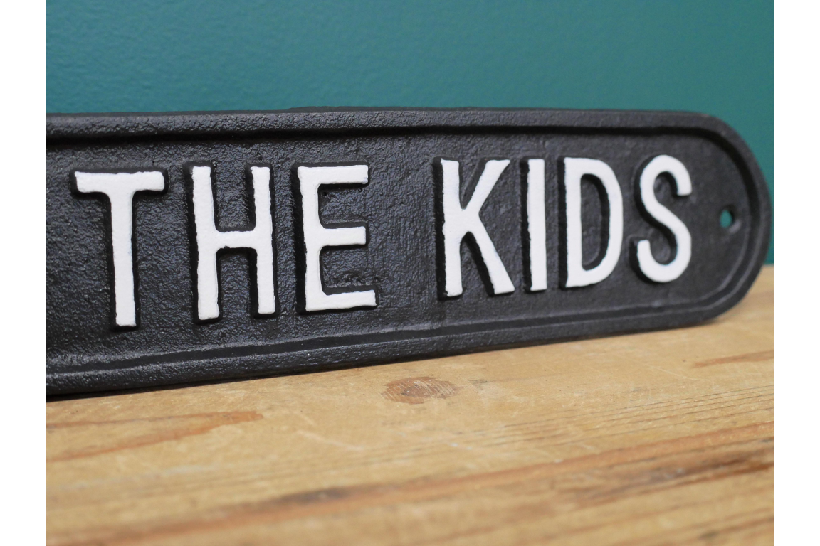 Beware Of The Kids Cast Iron Sign
