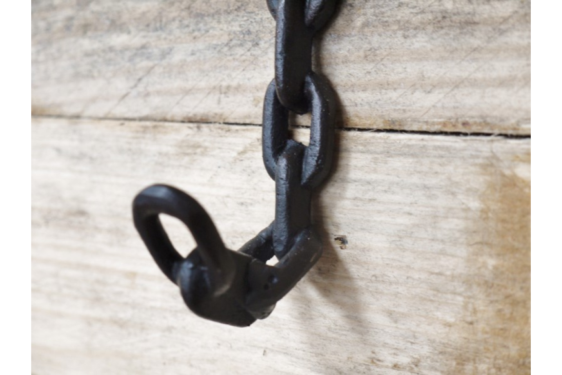 Cast Iron Industrial Style Small Black Chain Coat Hooks