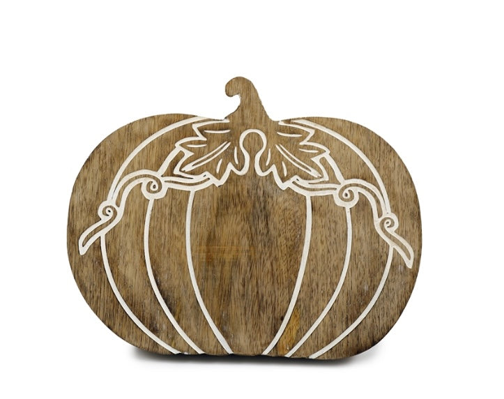 Carved Pumpkin Decrotive Wooden Board 25cm