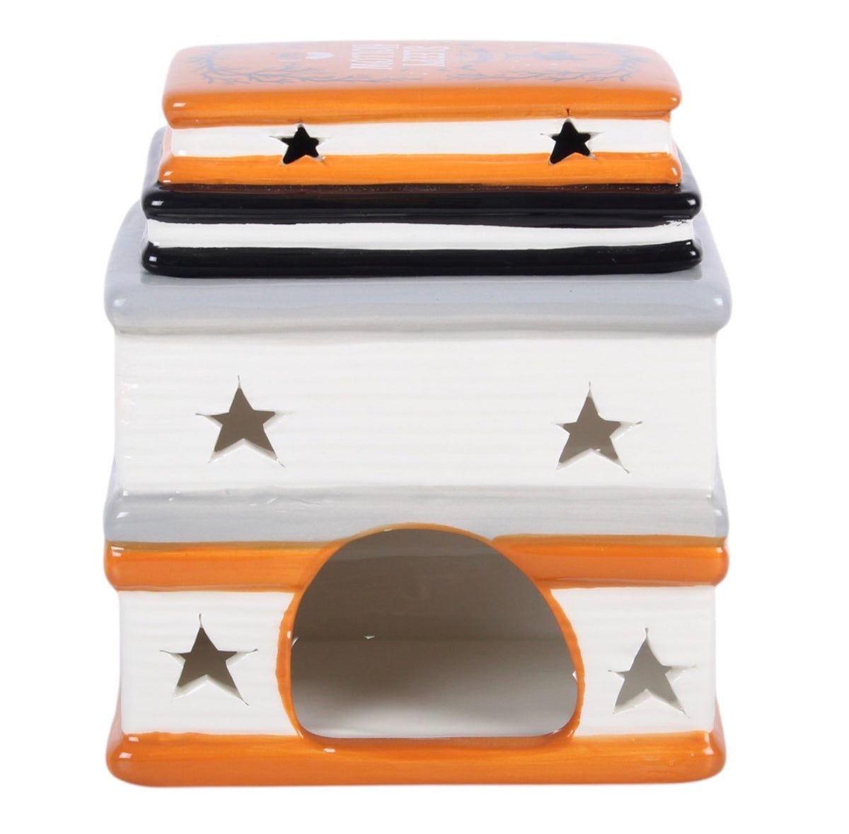 HAUNTED LIBRARY BOOK STACK OIL BURNER AND WAX WARMER