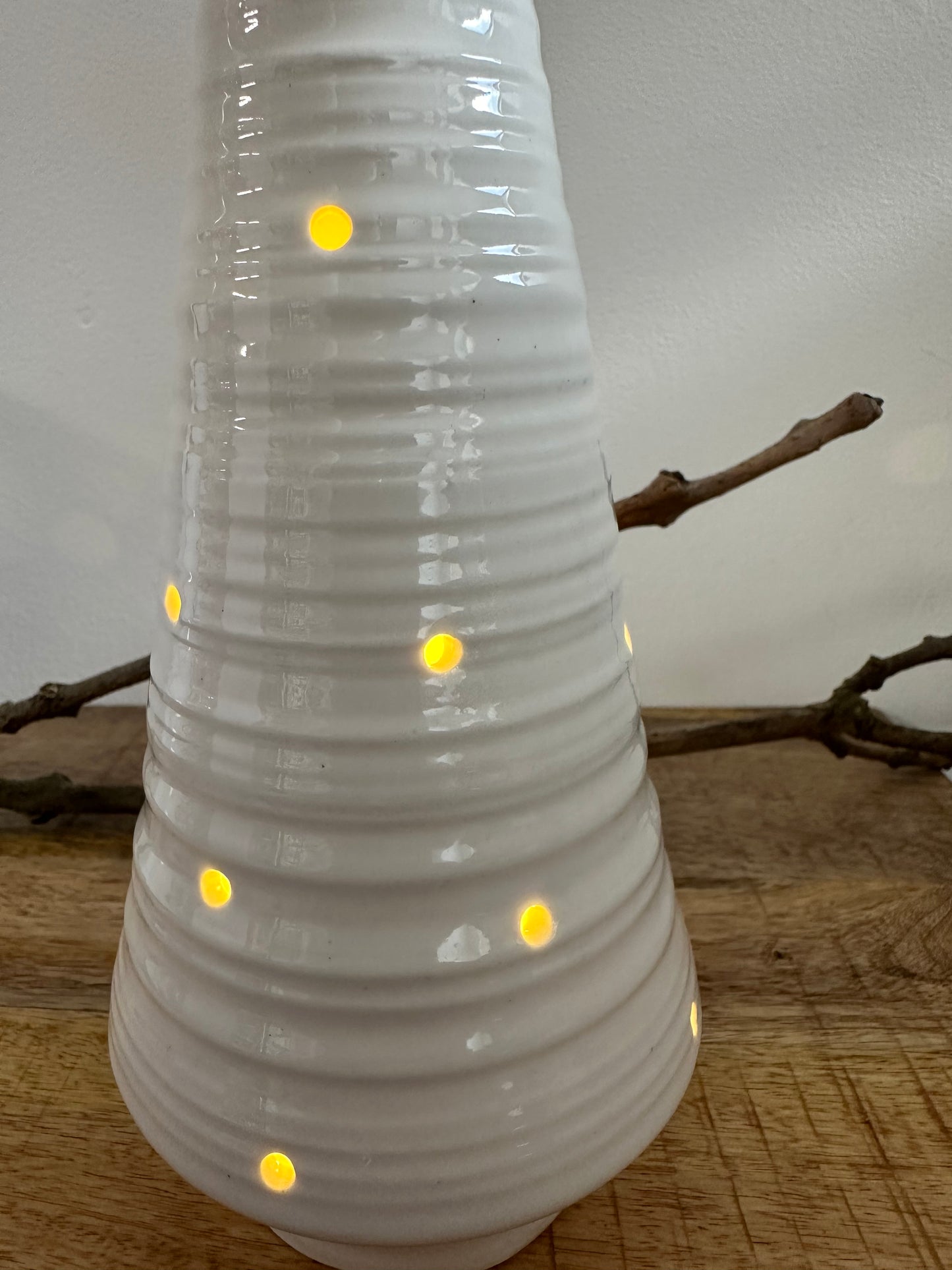 Ceramic LED Lightup Christmas Tree Ornament 24cm