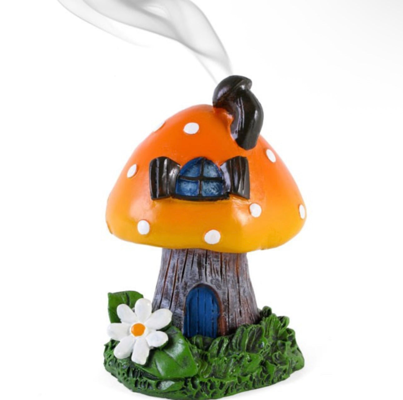 ORANGE SMOKING TOADSTOOL INCENSE CONE HOLDER