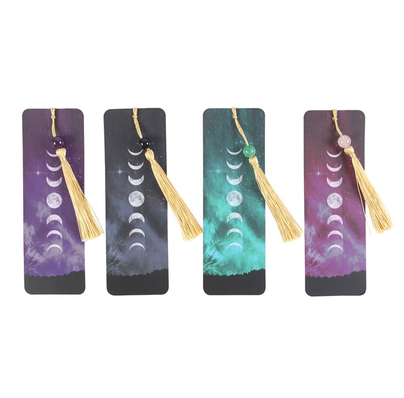 CRYSTAL BOOKMARKS AMETHYST, GREEN ADVENTURINE, BLACK OBSIDIAN & ROSE QUARTZ