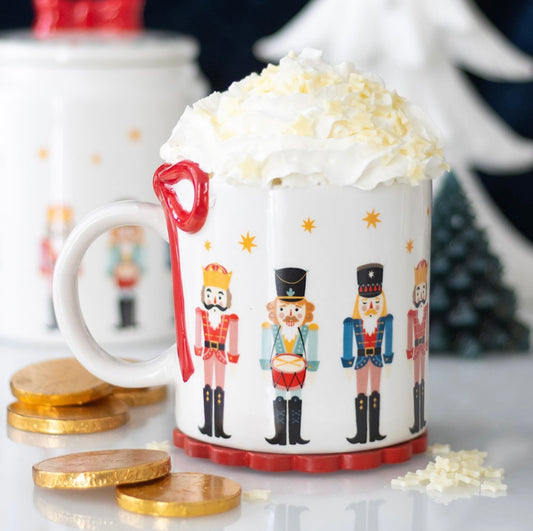 NUTCRACKER PRINT MUG WITH BOW