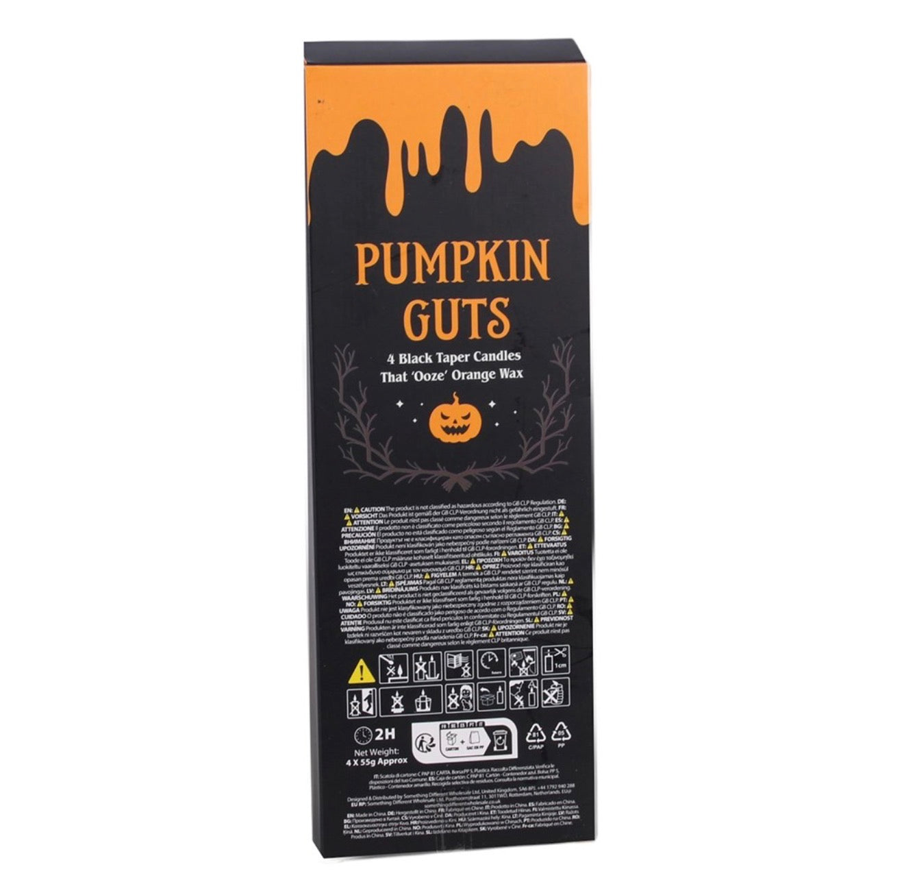 SET OF 4 PUMPKIN GUTS OOZING TAPER CANDLES