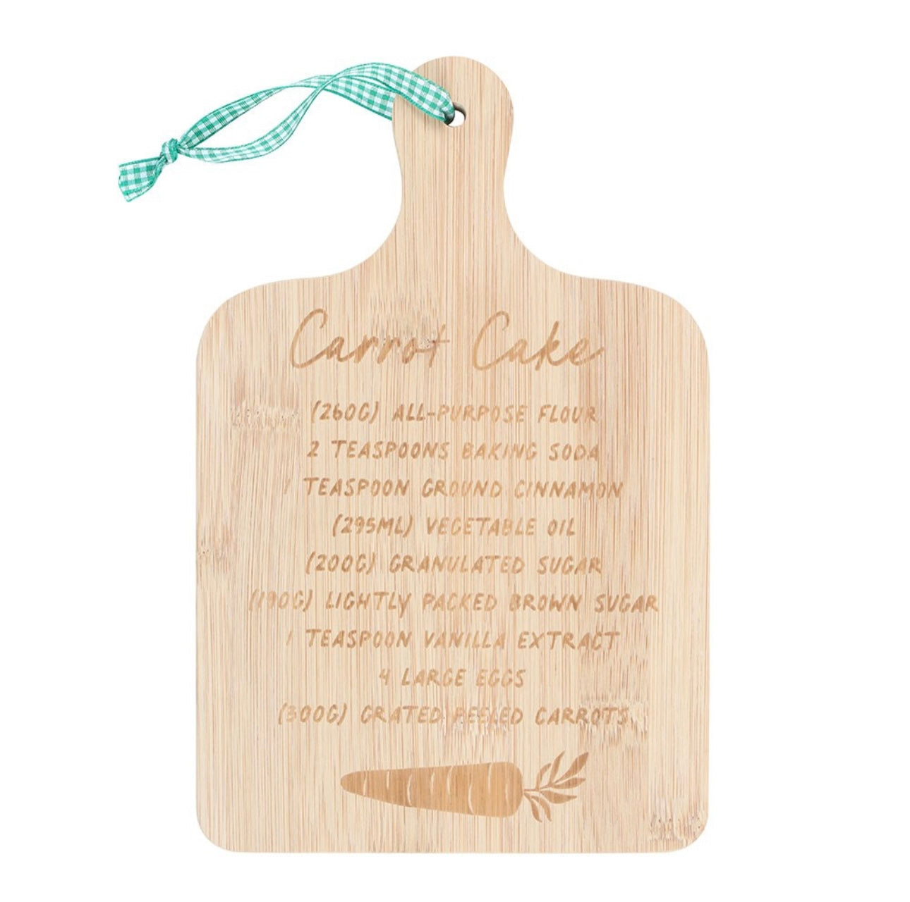 CARROT CAKE RECIPE BAMBOO SERVING BOARD EASTER