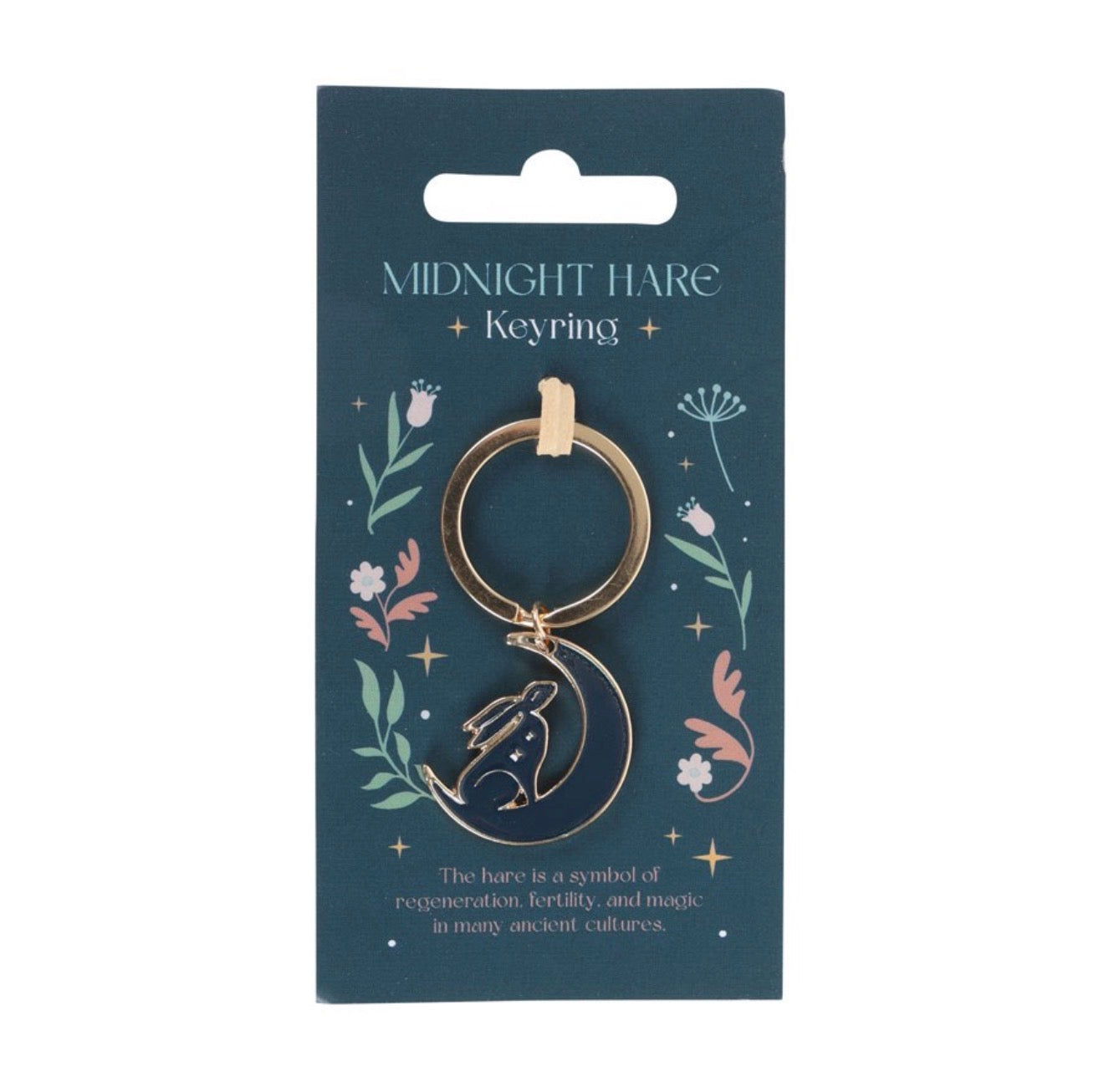 MIDNIGHT HARE KEYRING MOON GAZING HARE