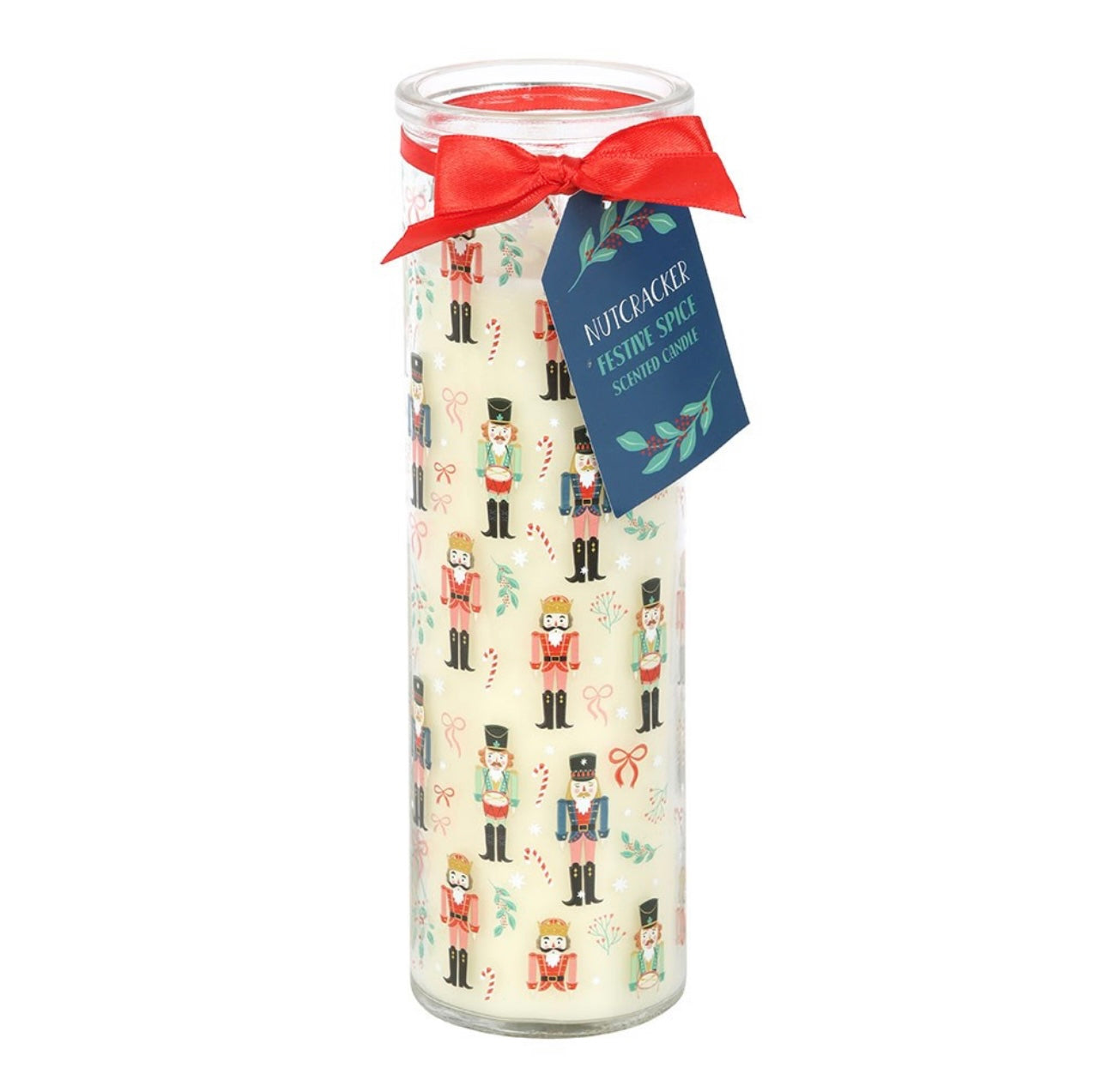 NUTCRACKER PRINT FESTIVE SPICE TUBE CANDLE
