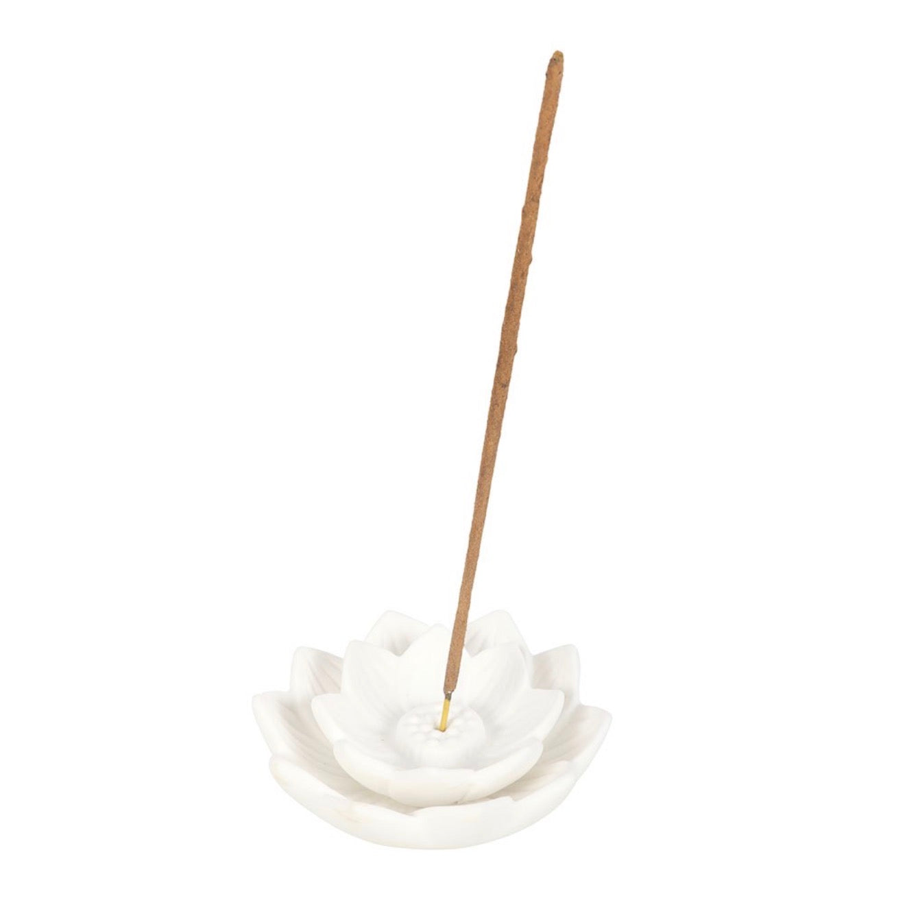 WHITE LOTUS FLOWER INCENSE STICK HOLDER
