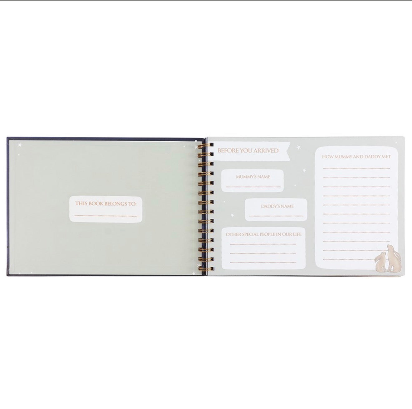 LOOK AT THE STARS MOON GAZING HARE BABY MEMORY BOOK
