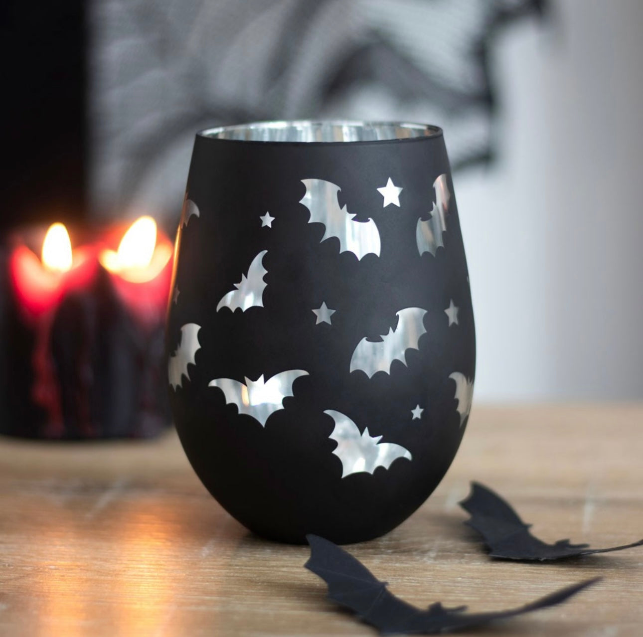 Bat Stemless Wine Glass/Tumbler Halloween