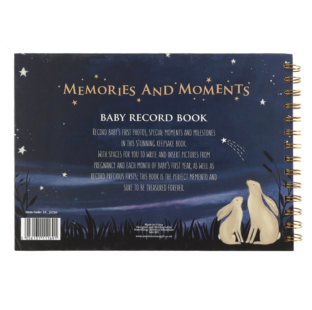 LOOK AT THE STARS MOON GAZING HARE BABY MEMORY BOOK