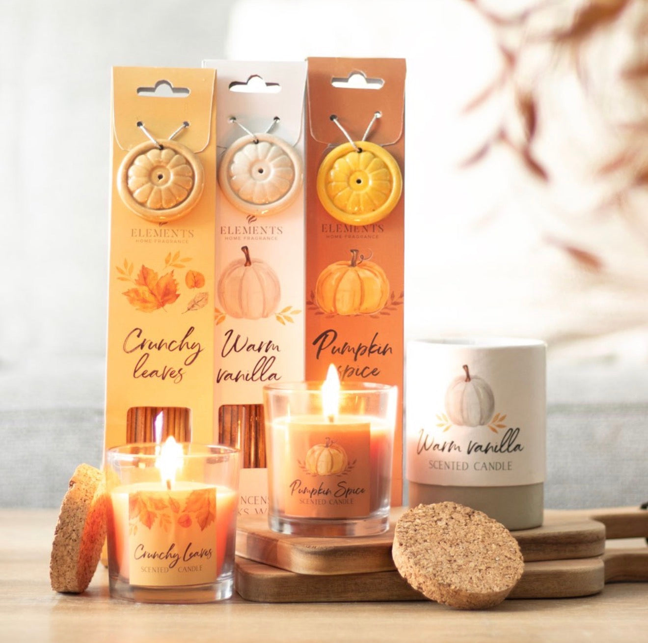 SET OF 3 AUTUMN ACCENTS INCENSE STICKS WITH HOLDERS