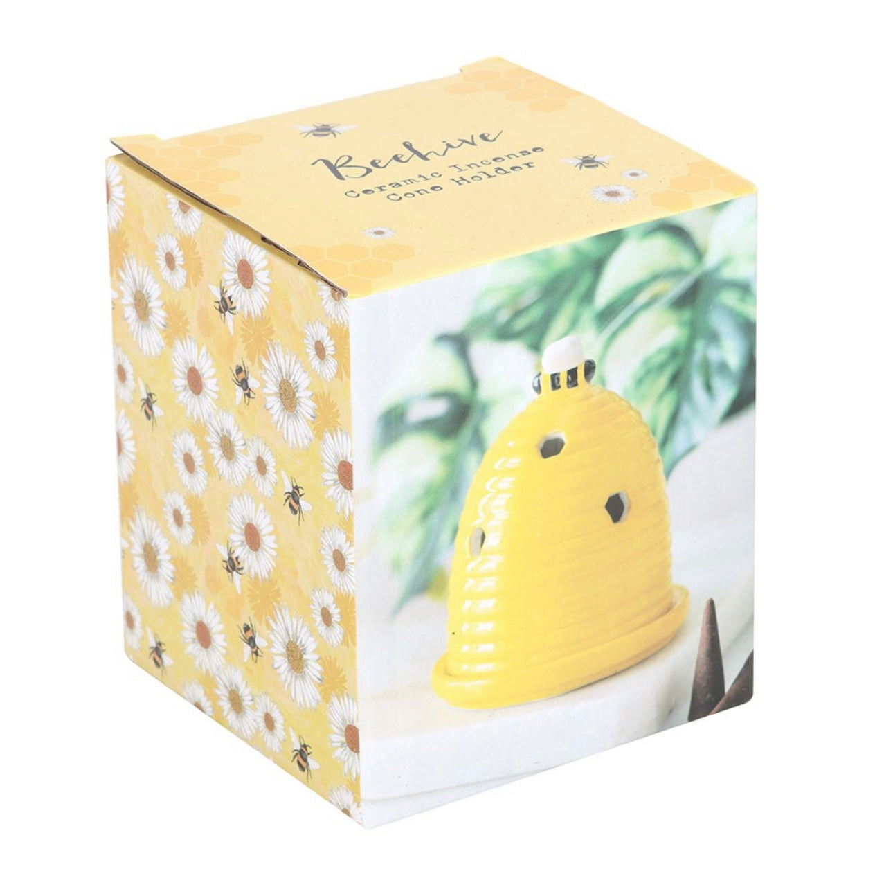 YELLOW BEEHIVE INCENSE CONE HOLDER