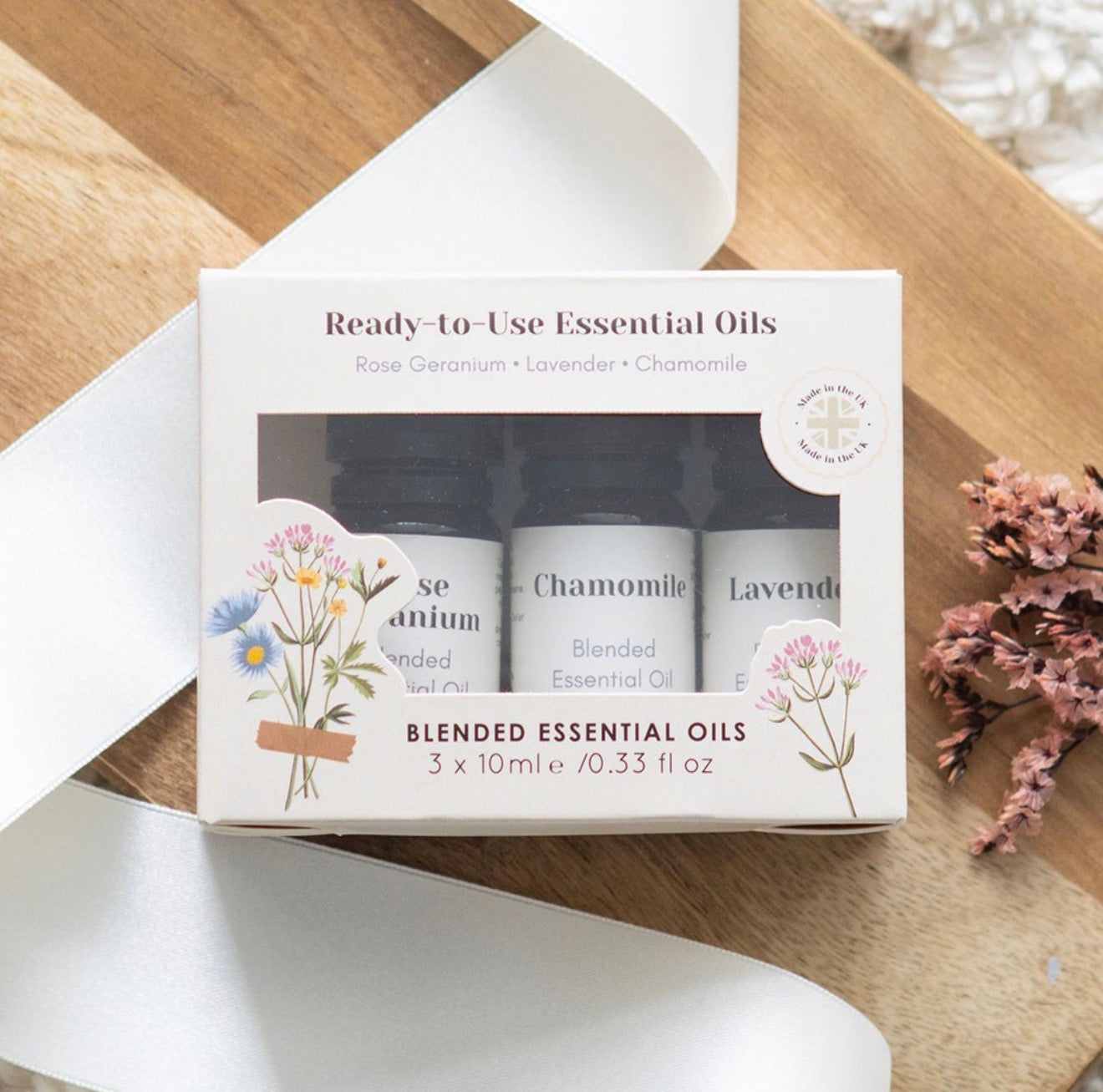 SET OF 3 FLORAL BLENDED ESSENTIAL OILS