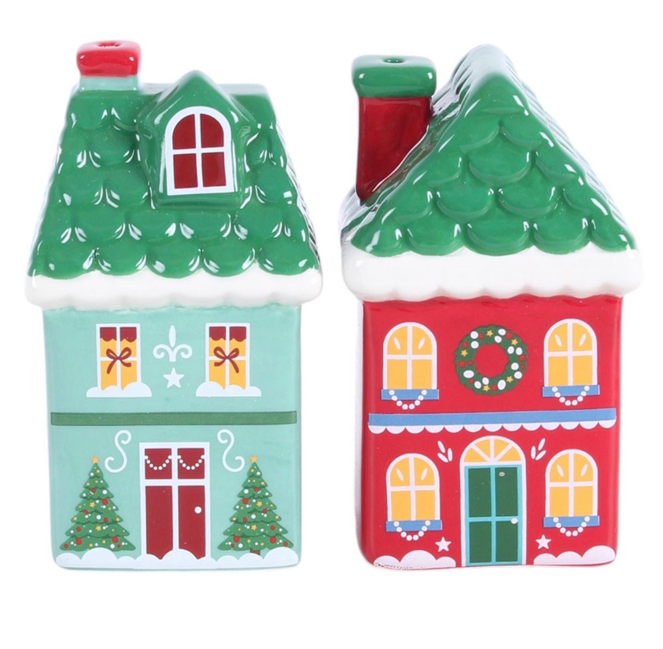 CHRISTMAS HOUSE SALT AND PEPPER SHAKERS