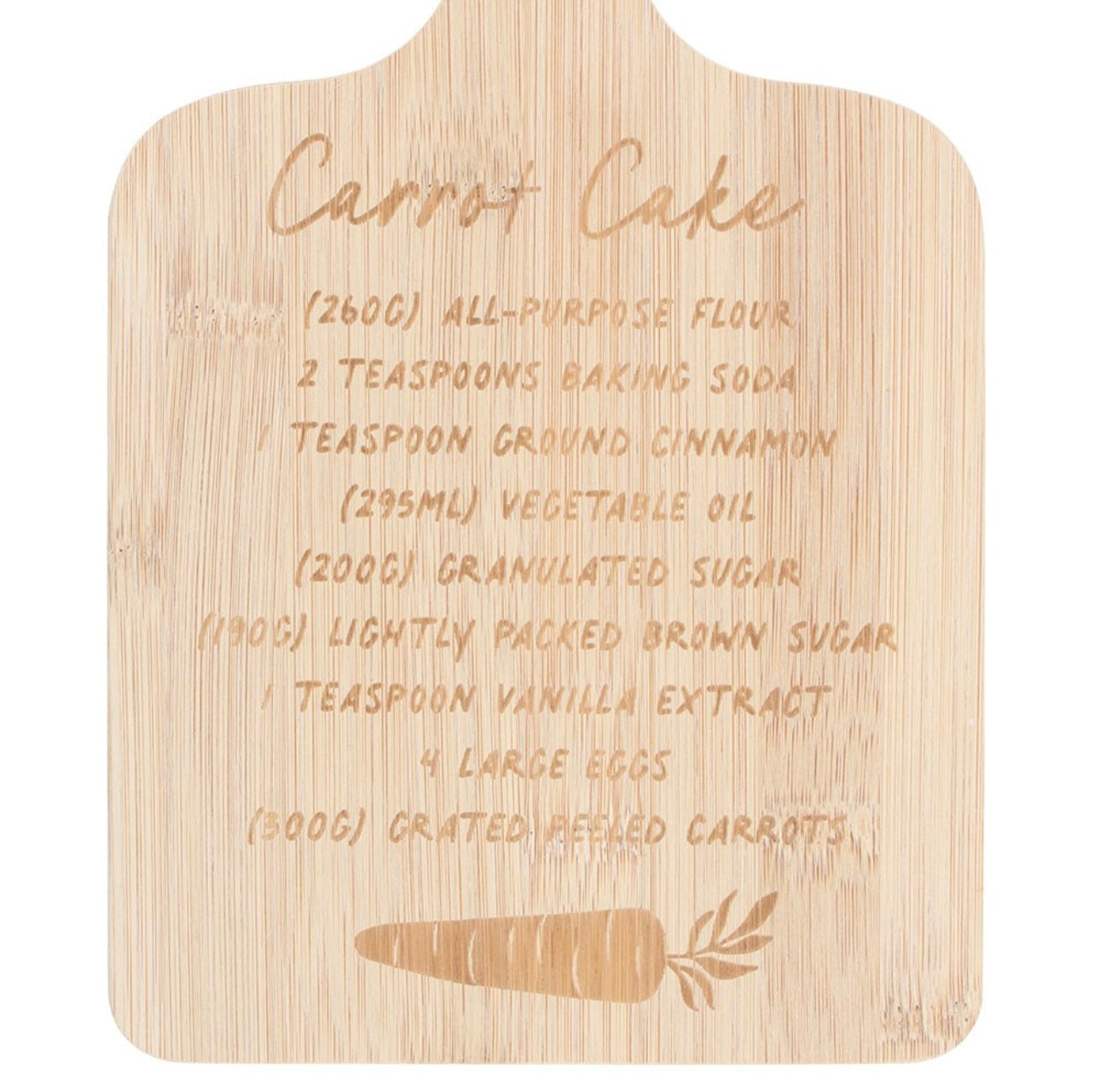 CARROT CAKE RECIPE BAMBOO SERVING BOARD EASTER