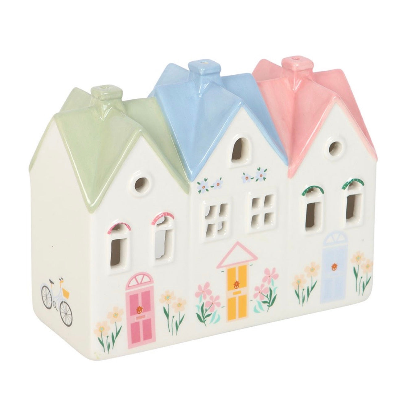 PASTEL HOUSE INCENSE CONE BURNER AND TEALIGHT HOLDER