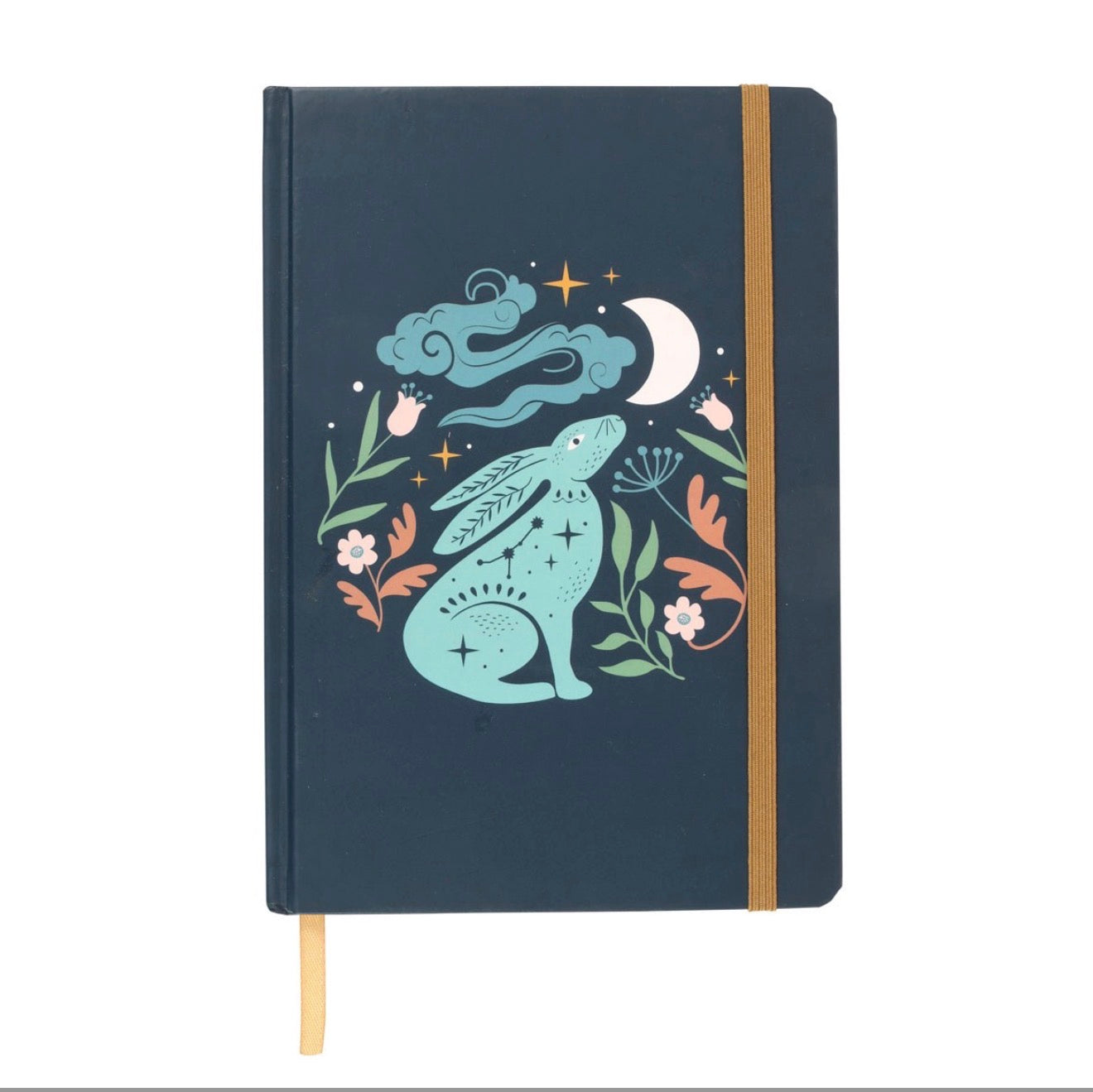 MIDNIGHT HARE MMOON GAZING HARE A5 LINED NOTEBOOK