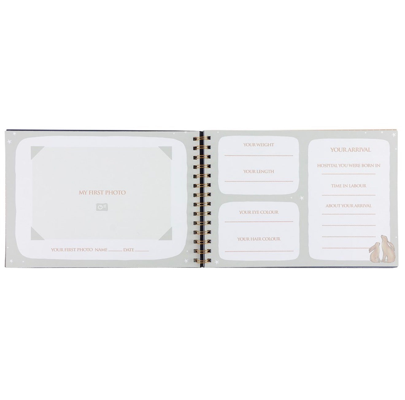 LOOK AT THE STARS MOON GAZING HARE BABY MEMORY BOOK