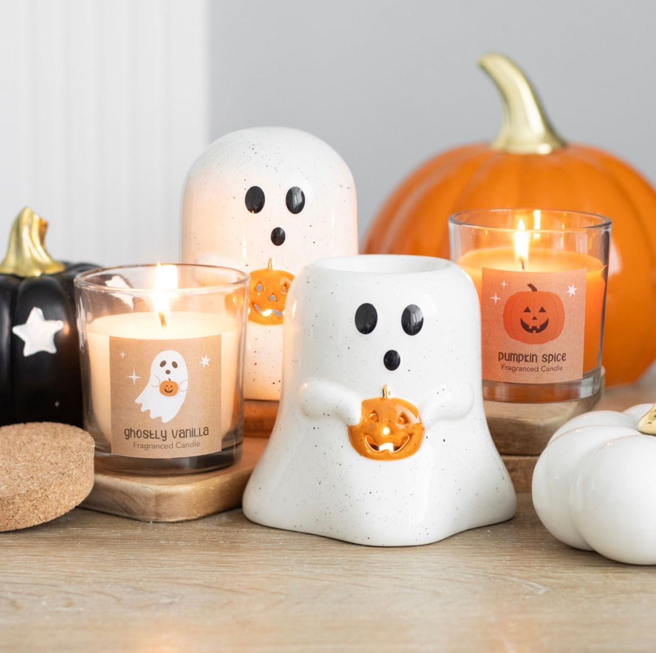 PEEKABOO PUMPKIN SPICE CANDLE SPOOKY HALLOWEEN DECOR