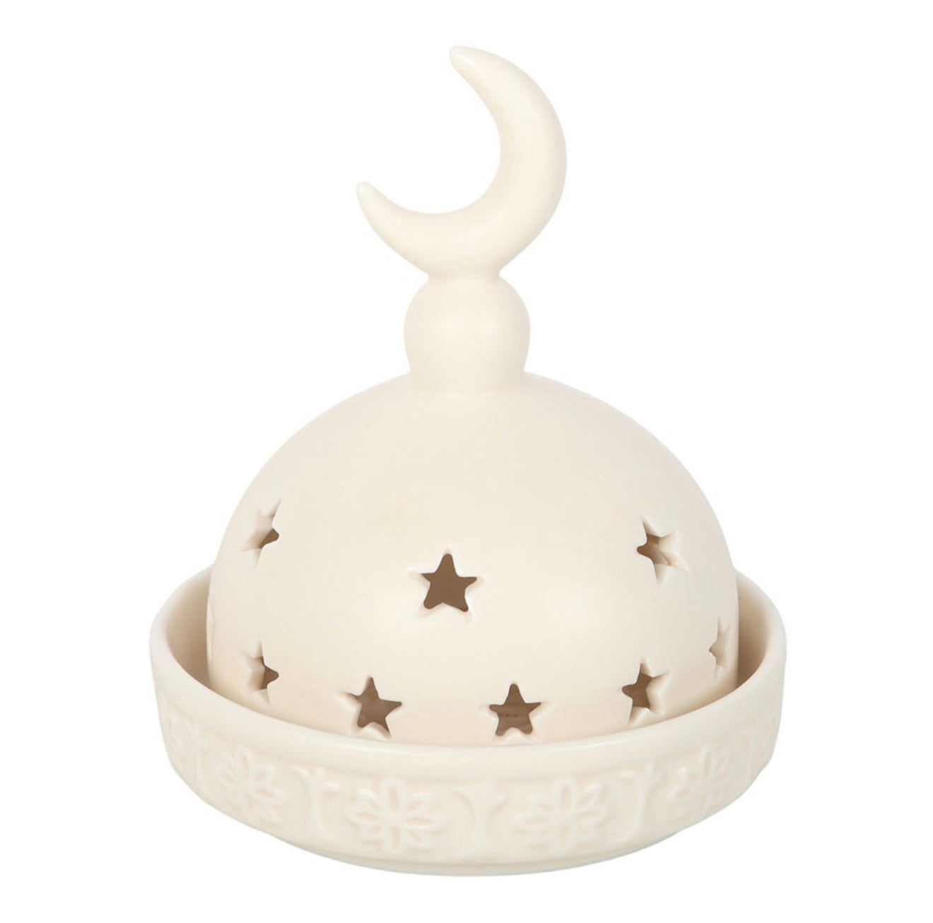 CREAM MOSQUE INCENSE CONE AND TEALIGHT HOLDER