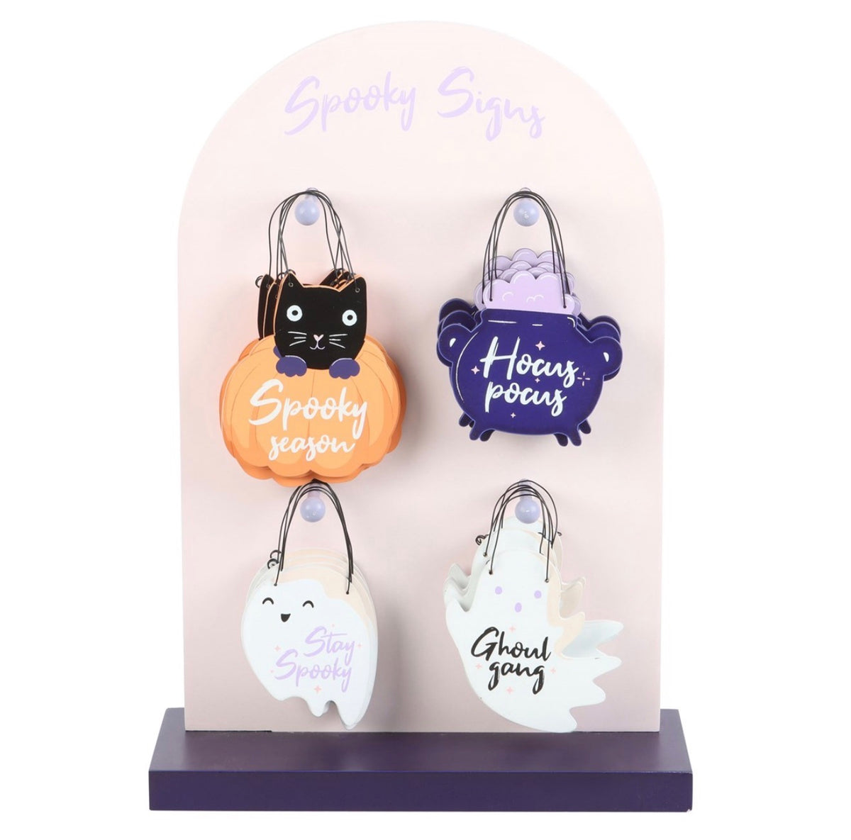SET OF 4 MINI SPOOKY SIGNS HALLOWEEN DECOR