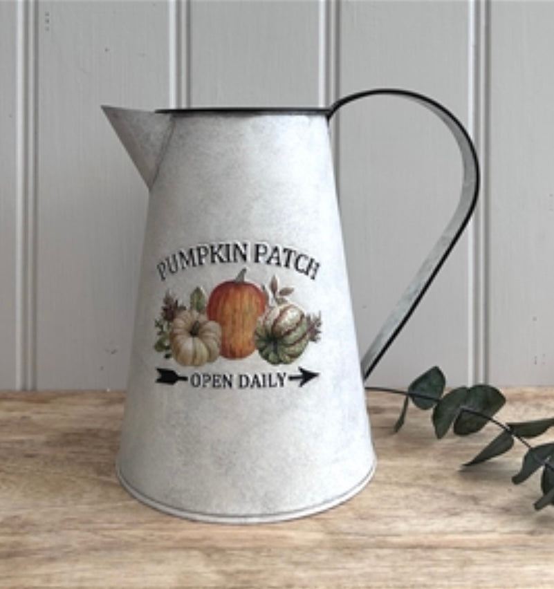 Pumpkin Patch Embossed Vintage Zinc Jug 20cm