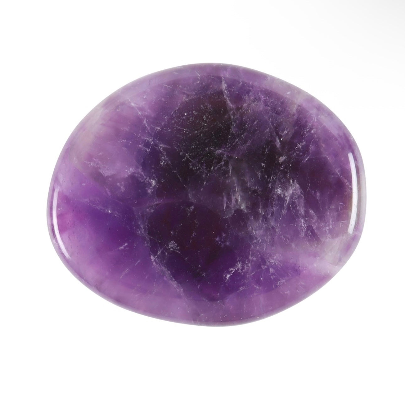 STAY CALM AMETHYST CRYSTAL PALM STONE