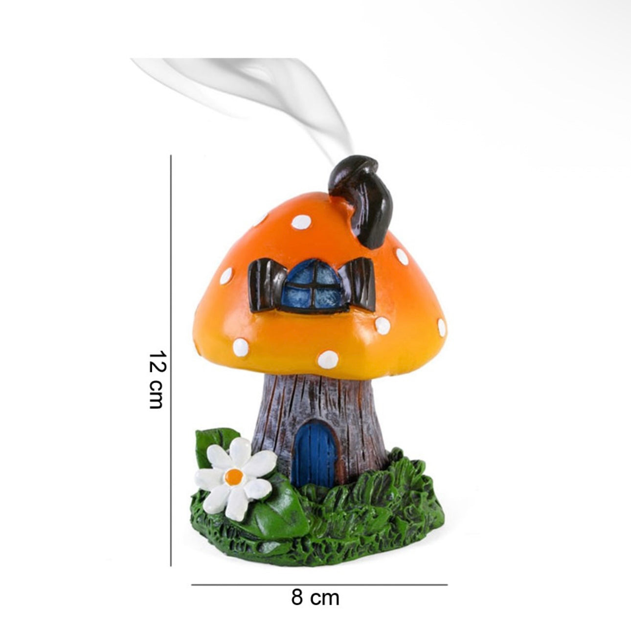 ORANGE SMOKING TOADSTOOL INCENSE CONE HOLDER